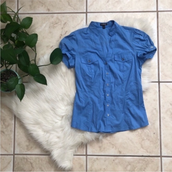 Express Cap Sleeve Buttondown - Picture 1 of 5